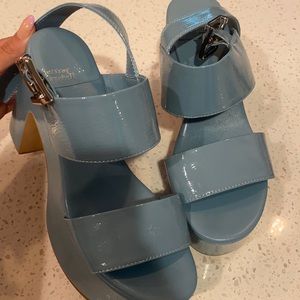 Jeffery Campbell platform sandals. Worn once! Blue. Size: 7